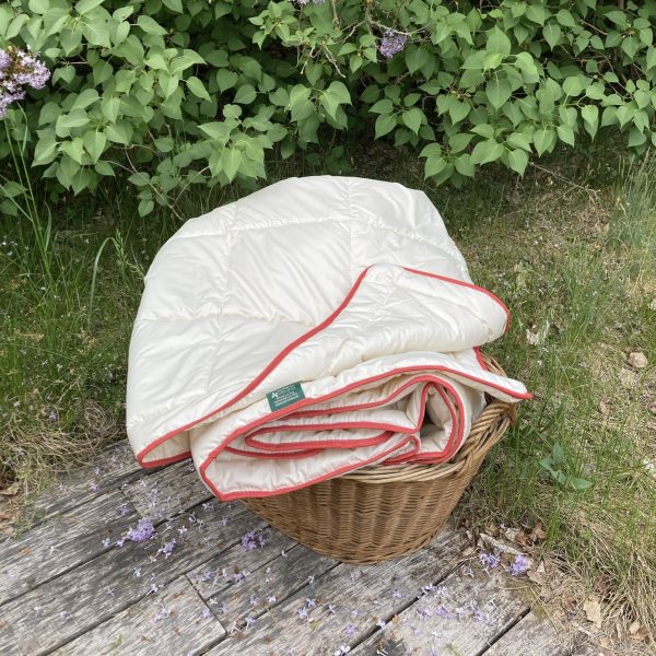 Sommerdecke 155cm breit mit einer Lage Schurwollvlies