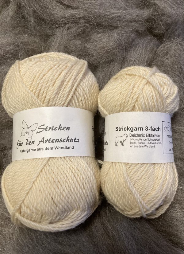 Strickwolle 50g, naturweiß